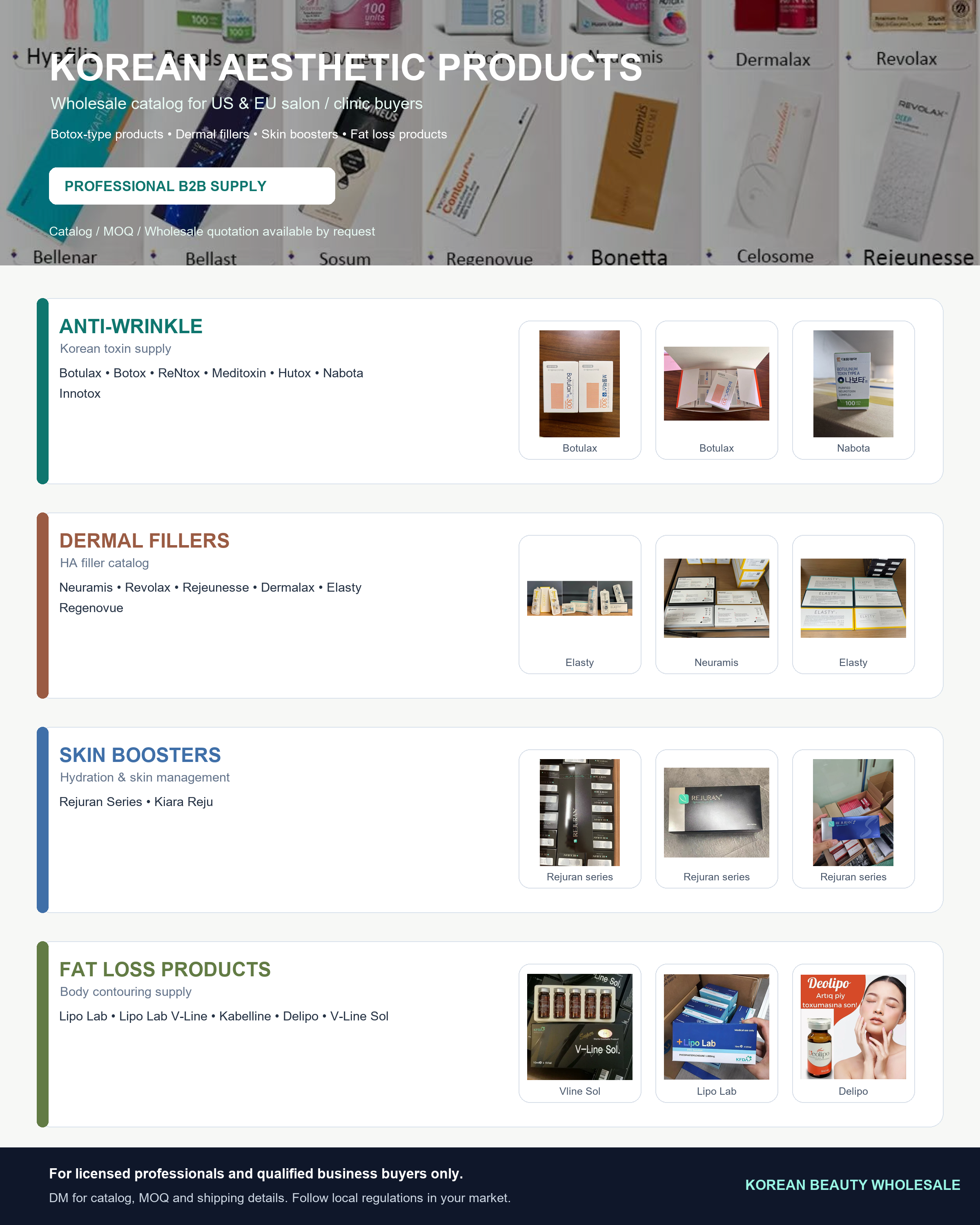 Korean aesthetic product catalog overview